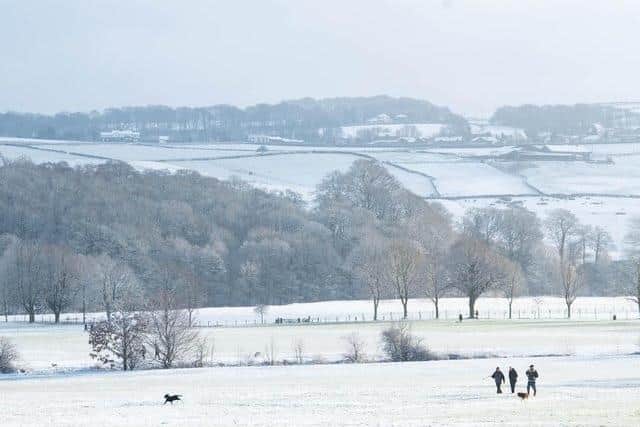 Snow was predicted to fall in parts of Lancashire following a mild spell of mid-March weather.