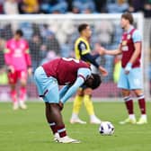 BURNLEY, ENGLAND - MARCH 03: David Datro Fofana of Burnley looks dejected after the Premier League match between Burnley FC and AFC Bournemouth at Turf Moor on March 03, 2024 in Burnley, England. (Photo by Matt McNulty/Getty Images)