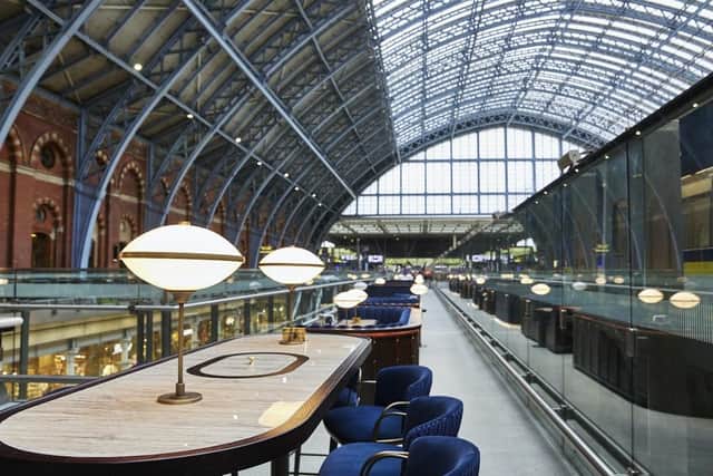 Classy tables of refuerbished St Pancras Champagne Bar (photo: Darren Brade)