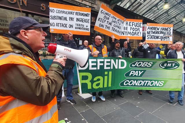 John Devlin 10/09/2022.  Stock images of rail strike. RMT Union. Striking rail workers.