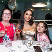 Pauline Roberts, Shakira Khan and Skyler-Rose at the opening night of Heavenly Desserts at Pioneer Place in Burnley. Photo: Kelvin Lister-Stuttard