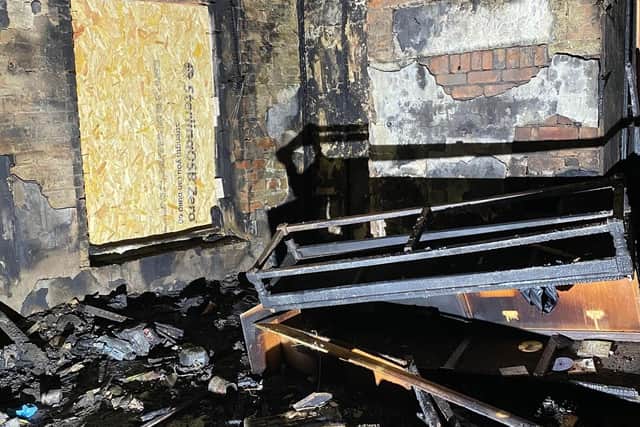 The blaze destroyed everything in the couple's house.