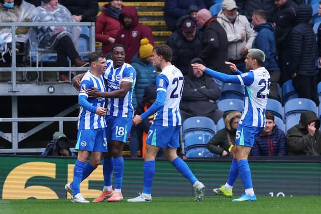 Mats Wieffer scored both of Brighton's goals (Photo by Molly Darlington/Getty Images)