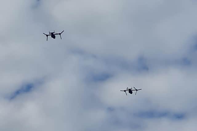 The Bell Boeing V-22 Ospreys, flown by the US Air Force, were spotted over Lancashire on Wednesday (August 16). (Picture by Amy Woods)