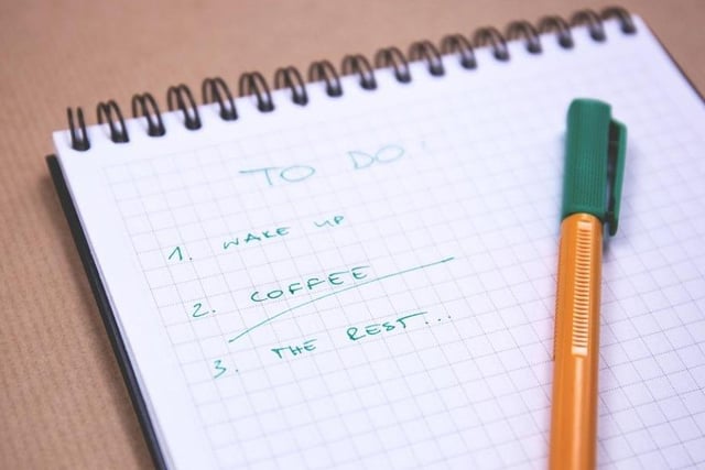 Getting organised and writing a to-do list (as long as there's not too much to do, that is) is a great way to put things into perspective and de-stress according to 19 per cent of responders
