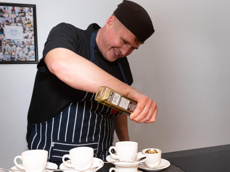 Executive Chef Dan Stephenson prepares food for the Waste Not Feast More event at Down At Town in Burnley Town Centre. Photo: Kelvin Lister-Stuttard