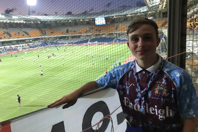 George Poole (21) the new chairman of the Clarets Trust following the team at İstanbul Başakşehir in the Fatih Terim Stadium during the club's Europa League adventure in 2018