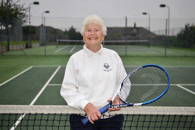 One of Mansfield Lawn Tennis Club older members Sally Beeley.