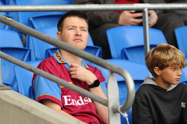 Burnley fans during the game

Skybet Championship - Cardiff City v Burnley - Saturday 1st October 2022 - Cardiff City Stadium - Cardiff