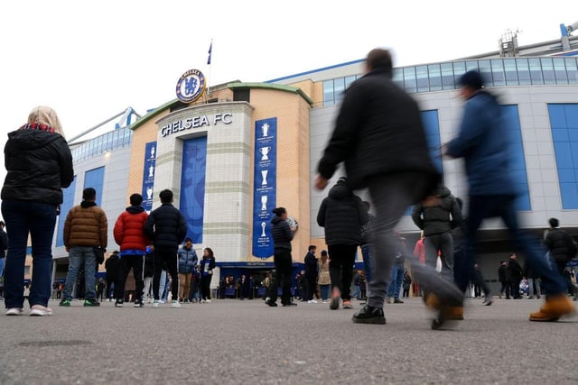 LONDON, ENGLAND - APRIL 26: A general view of the outside of the stadium as fans arrive prior to the Premier League match between Chelsea FC and Brentford FC at Stamford Bridge on April 26, 2023 in London, England. (Photo by Mike Hewitt/Getty Images)
