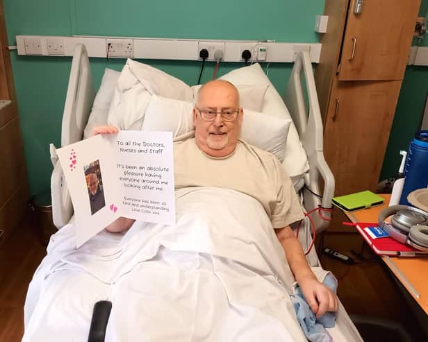 Colin sent a Moonpig card to staff at the hospice to say 'thank you'.