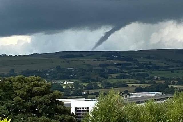 This amazing shot of the tornado was taken by Marc Orwin from Walton Lane in Nelson yesterday