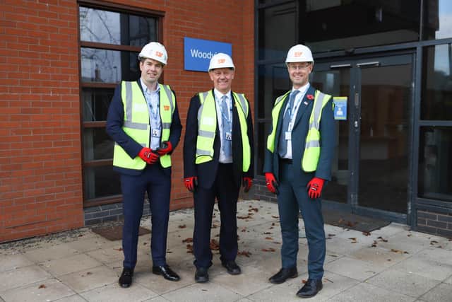 Alex Heritage, project leader, David Fillingham, chairman of LSCft and Chris Oliver, interim CEO of LSCft visiting Woodview ahead of work beginning