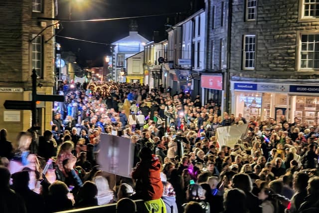 Clitheroe torchlight procession marked 50th anniversary of Ribble Valley ...
