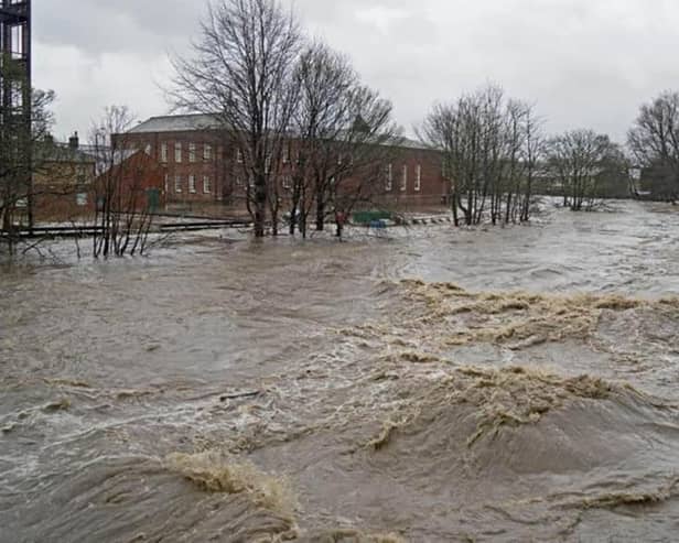 The River Calder burst its banks during the height of the Boxing Day floods in Padiham