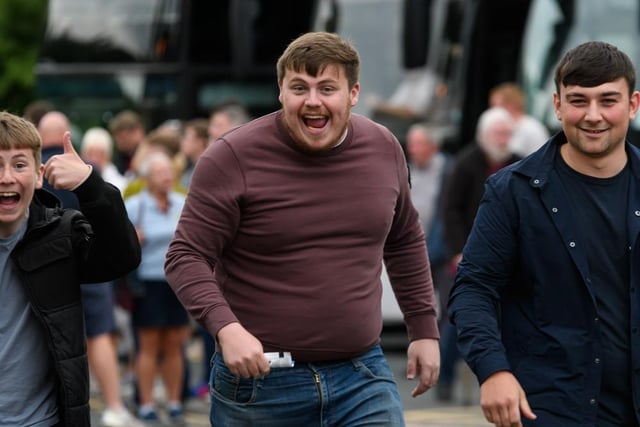 Burnley fans arrive at Huddersfield Town ahead of Vincent Kompany's first game in charge of the Clarets. Photo: Kelvin Stuttard