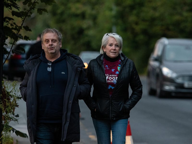 Burnley fans arrive at the Peninsula Stadium for the Carabao Cup tie with Salford City. Photo: Kelvin Lister-Stuttard