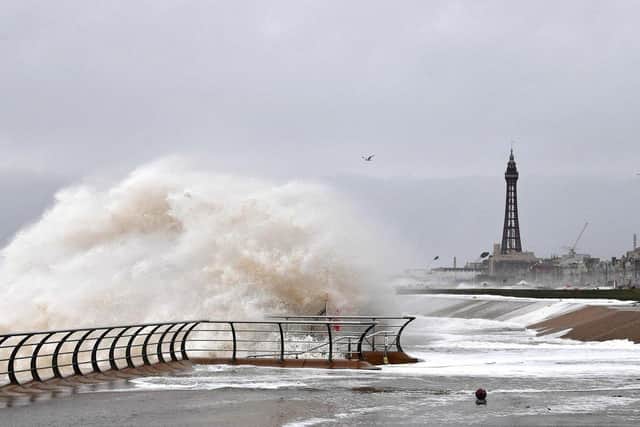 "Very strong winds" of up to 65mph are predicted to hit Lancashire