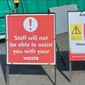 A sign at the Chorley household waste recycling centre caused confusion