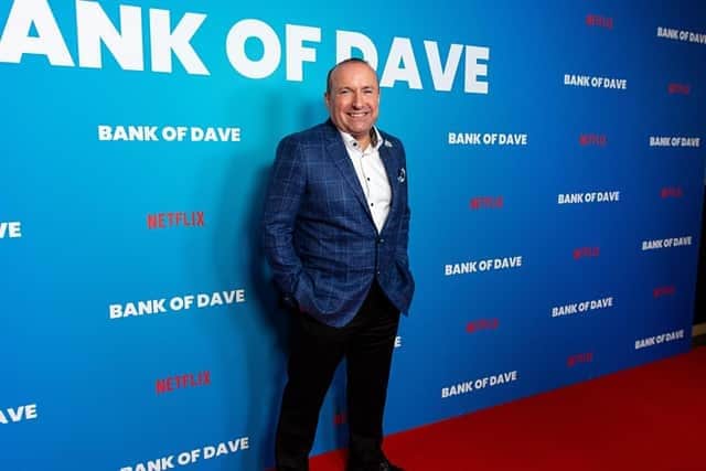 Dave Fishwick at the Bank of Dave premiere in Burnley
