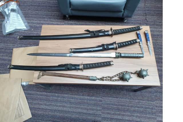 Weapons seized by police in raids across East Lancashire