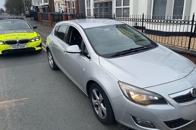 This Astra was stopped by police in Watling Street Road, Preston, due to the way it was being driven.
The driver failed a roadside test for cannabis and was taken to Preston Police Station where evidential blood samples were obtained.