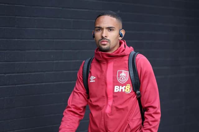 BURNLEY, ENGLAND - AUGUST 11: Vitinho of Burnley arrives at the stadium prior to the Premier League match between Burnley FC and Manchester City at Turf Moor on August 11, 2023 in Burnley, England. (Photo by Nathan Stirk/Getty Images)