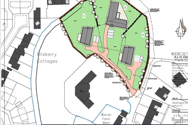 This is where the proposed bungalows would be located in Hurst Green.