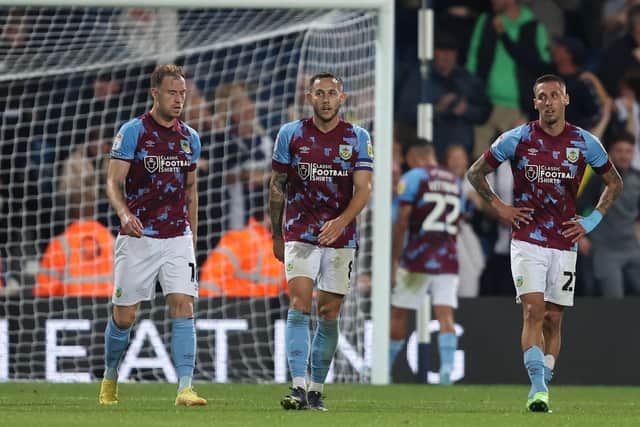 Burnley's players react to West Brom's late leveller