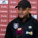 Vincent Kompany speaks to the media ahead of the Emirates FA Cup tie with Fleetwood Town. Photo: Kelvin Stuttard