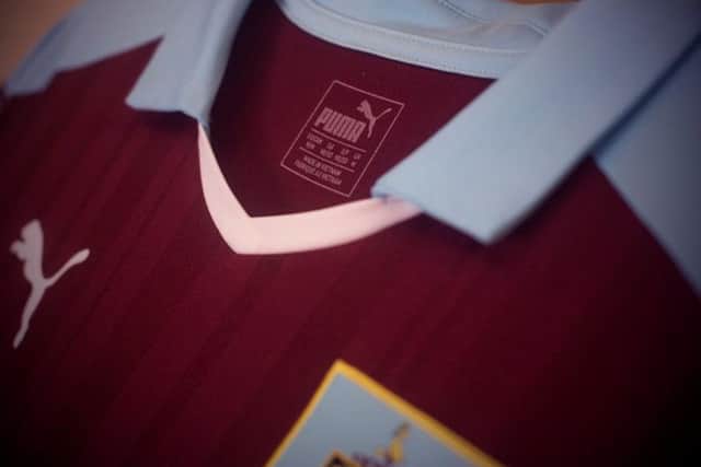 A close-up of the new home shirt