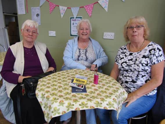 From left to right are residents Shirley Keene, Jean Brelsford and Jean Duff. (s)