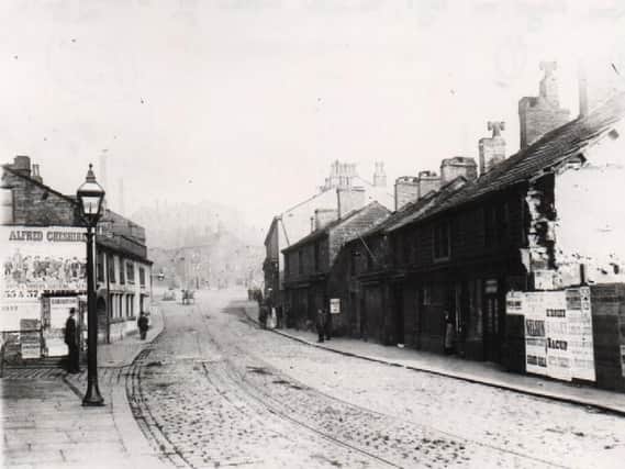 The ancient boundary between Burnley and Habergham Eaves is the river Calder which is just beyond the Cross Keys, left in this picture, which was taken before 1900.