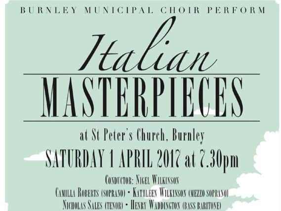 Italian Masterpieces will take placeat St Peter's Church.