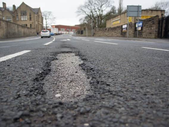 A pothole on Church Street, Burnley