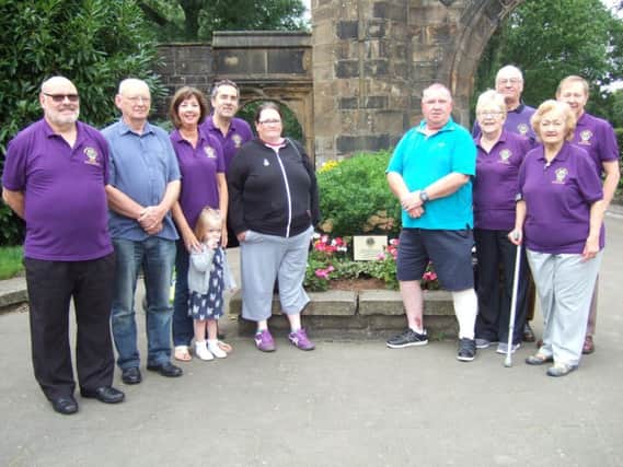 Burnley Lions with their plaque, unveiled to mark the club's 40th anniversary.