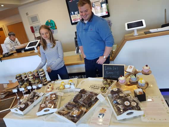 Olivia Whittaker and Tom Dutton of Little Liv's Bakery at the Business First Food Festival.