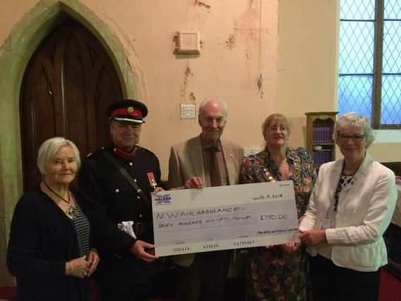 (Left to right) Maureen Brown from the chapel, the High Sheriff Tony Attard, Barry Brown organiser, Mayor of Clitheroe Coun. Pam Dowson and Sarah Horne, from NW Air Ambulance.