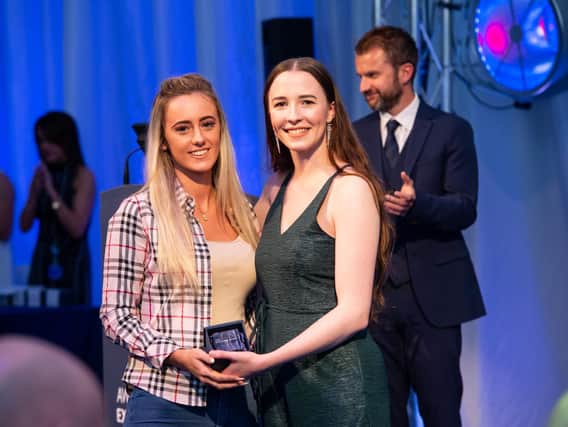 Alicia McGoogan receives her award from Chloe Wilkinson