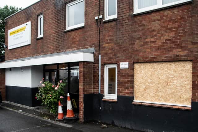 The office window at the premises was smashed at the weekend just days before the raid was discovered.
