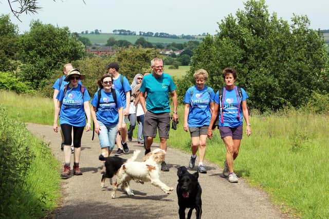 Some of the walkers enjoying the East Lancashire countryside