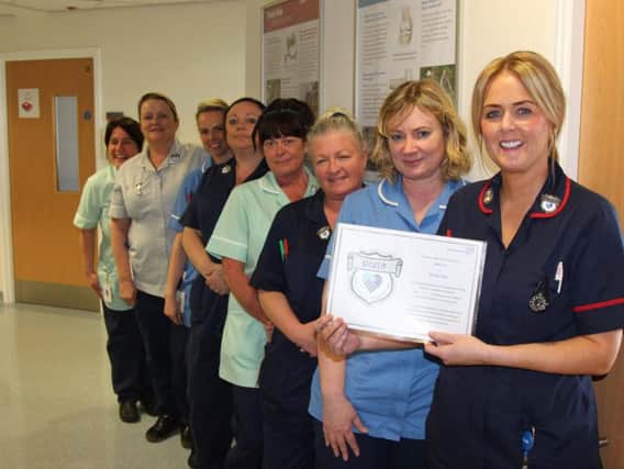 Sister Andrea Warburton (right) with Ward 15 staff at Burnley General Teaching Hospital (s)