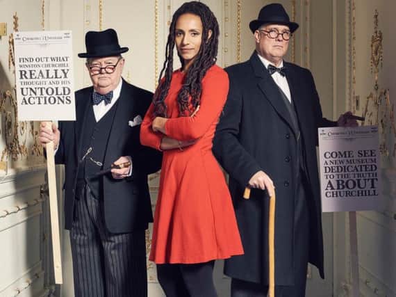 Afua Hirsch, and Churchill impersonators, in The Search for Britains Heroes