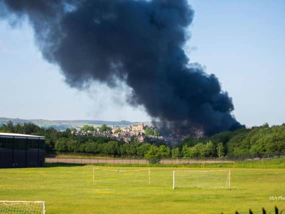 The blaze in Colne this evening - photo credit S & A Photography