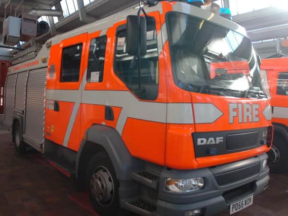 Fire crewst tackled a garage blaze in Burnley last night.