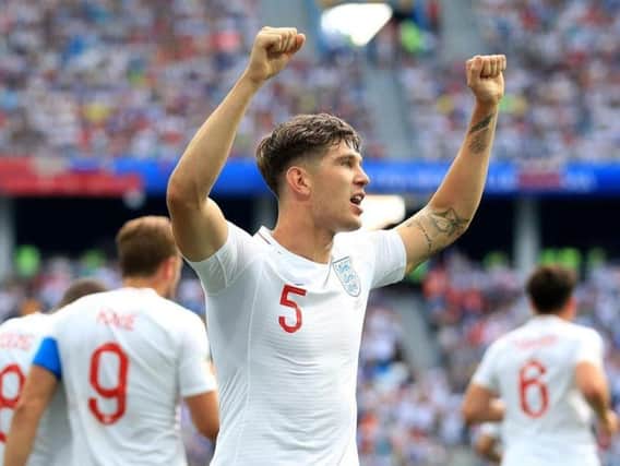England's John Stones celebrates his first goal against Panama