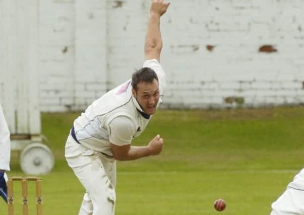 Nelon CC vf Lowerhouse CC at Seedhill. Bowling for Lowerhouse CC is Pro cricketer Francois Haasbroek CC