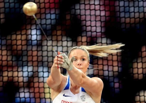 Great Britain's Sophie Hitchon in action in the Women's Hammer Final during day four of the 2017 IAAF World Championships at the London Stadium. PRESS ASSOCIATION Photo. Picture date: Monday August 7, 2017. See PA story ATHLETICS World. Photo credit should read: Adam Davy/PA Wire. RESTRICTIONS: Editorial use only. No transmission of sound or moving images and no video simulation