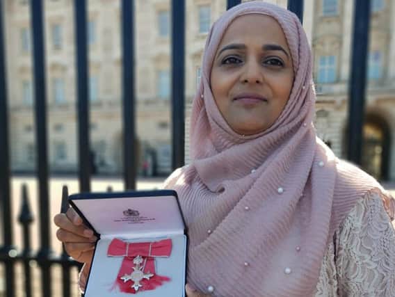 Sajda at the Palace with her MBE