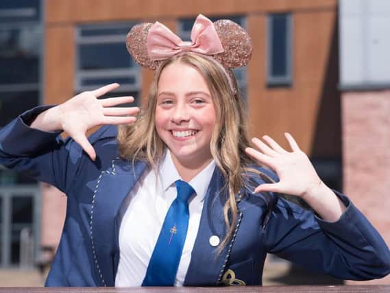 Blessed Trinity RC College student Claudia Bentham, who along with her dance troupe, was chosen to dance at Disneyland., Paris.